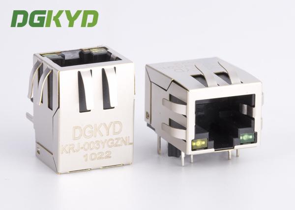 Quality KRJ-003YGZNL Shielded Cat5 Rj45 Ethernet Connector With Transformer Y/G LED for sale