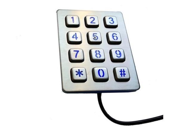 Quality Small 3 x 4 Waterproof Mini Numeric Metal Keypad With Matrix / USB Cable for sale