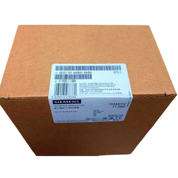SIEMENS 6ES7151-8AB01-0AB0 SIMATIC DP, IM151-8 PN/DP CPU FOR ET200S, 192 KB WORK MEMORY, INT. PROFINET INTERFACE (WITH THREE RJ45 PORTS) AS IO