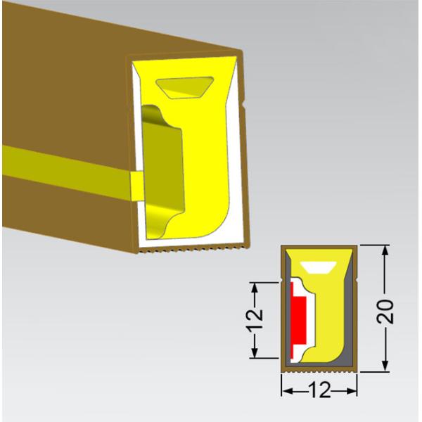 12*20mm Flexible RGB LED Neon Light 3000K 4000K 5000K DC24V Silicone 2835 SMD LED Strip