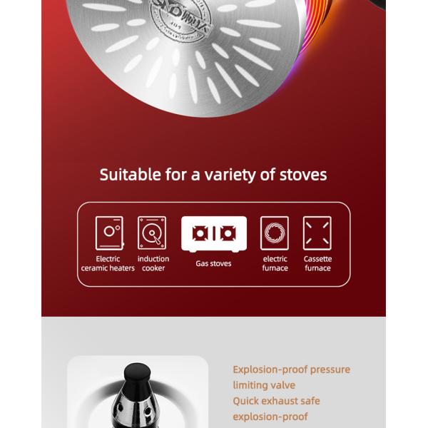 304 Stainless Steel Rice Cooker 18 - 24cm Multifunctional Induction Pressure Cooker