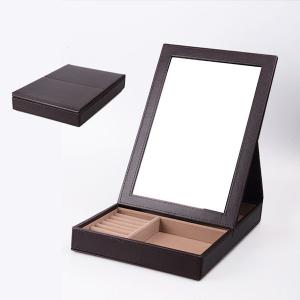 Handmade Luxury Jewelry Display Box With Mirror Inside Custom Logo / Size