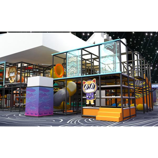 Custom Indoor Play Structure for Kids 3-12 Years with Safety Padding