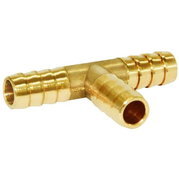 11/32'' ID 3 Way Brass Tee , ANSI Brass Hose Barb Tee