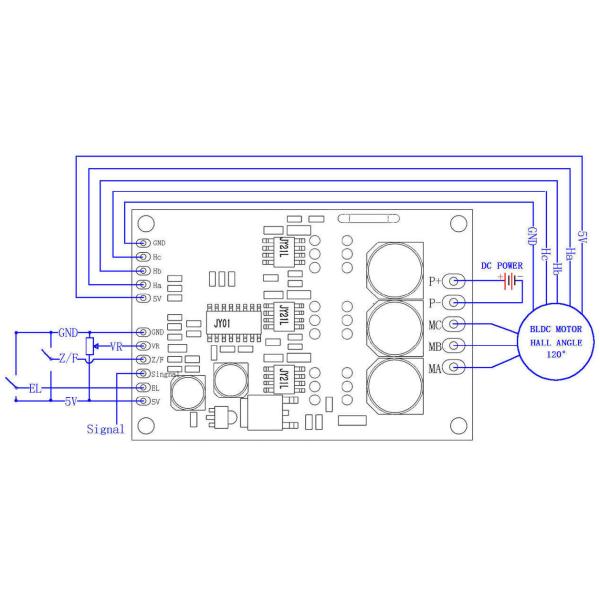 JYQD Series BLDC Motor Driver with 350W Rated Power 15A Max Current and 12-36VDC Power Input for Precise Control