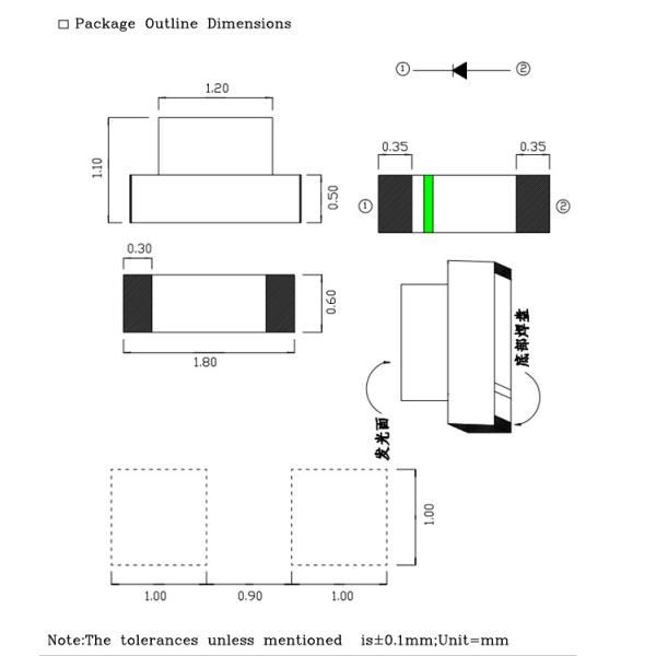 Side View SMD LED 0603 Red Color High Brightness for keyborad indicator