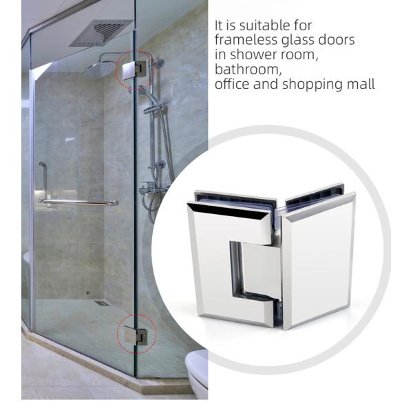 Secure Door Closure 8-12MM Glass Brushed Gold Shower Frameless Glass Door Pivot Hinge