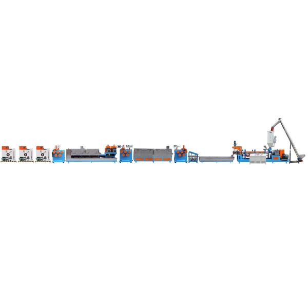 Quality Automatic Double Screw Plastic Making Machine With 2 Lines Plastic Reel for sale