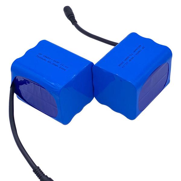 Quality 1C Discharge UN38.3 11.1V 7500mAh 18650 Lithium Ion Battery for sale