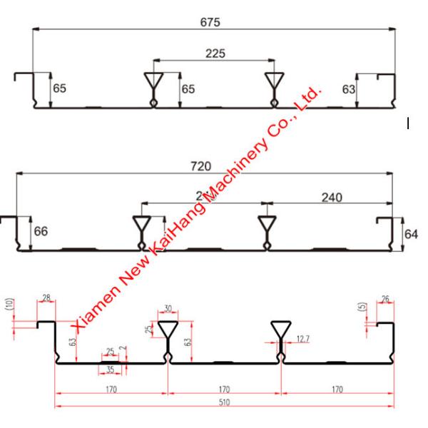 Top Closed Type Steel Deck Forming Machine , Metal Deck Roll Forming Machine