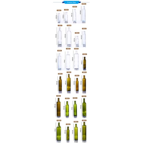 In Stock 250Ml 500Ml 750Ml Round Glass Oil Bottles With Lid