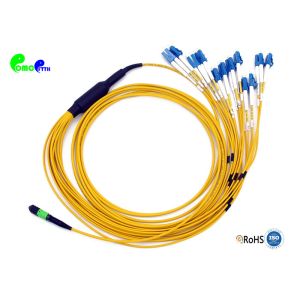 Wholesale MPO Trunk Cable Pre - terminated Fanout 2.0mm 9 / 125μm 24F MPO Female to LC UPC 3.0mm Jacket OD LSZH Yellow from china suppliers