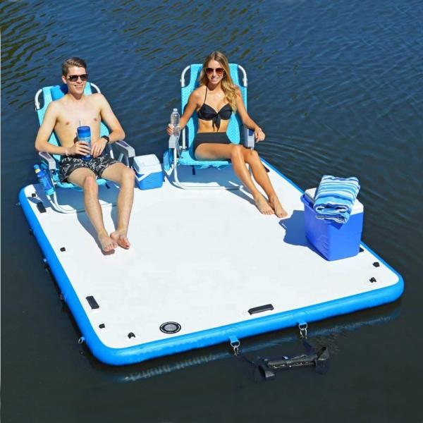 3×1.8x0.15m Mint Green Non-slip Stable Inflatable Floating Fishing Platform Water Jet Ski Dock Platform