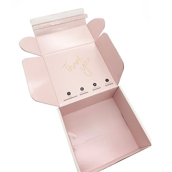 Colored Mailling Corrugated Shipping Boxes E Flute With Tab Locking