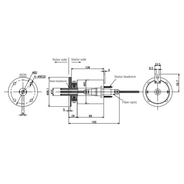 2 Channels FC / APC Fiber Optic Rotary Joint With SM Connector