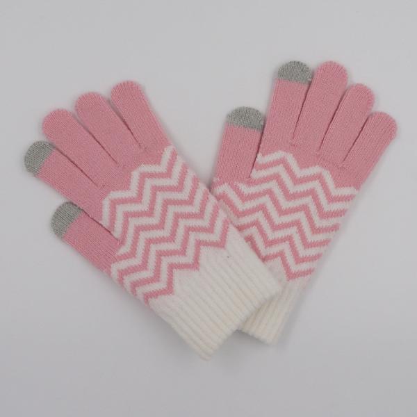 2017 Wave Pattern Customized Beautiful Jacquard Winter Magic Ladies Girls Touch Screen Gloves