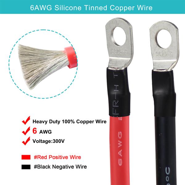 Customized 14AWG Car Battery Chargimg Extension Cable Wire O Ring Terminal