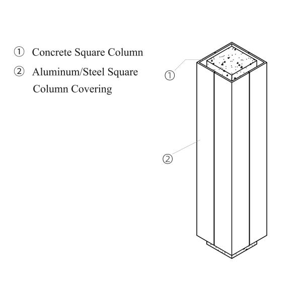 Weather Resistance 4.0mm PVDF Painted Indoor Column Wraps , Porch Column Covers