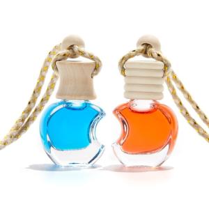 China Flat Round Hanging Glass Diffuser Bottles Car Perfume 8ml on sale