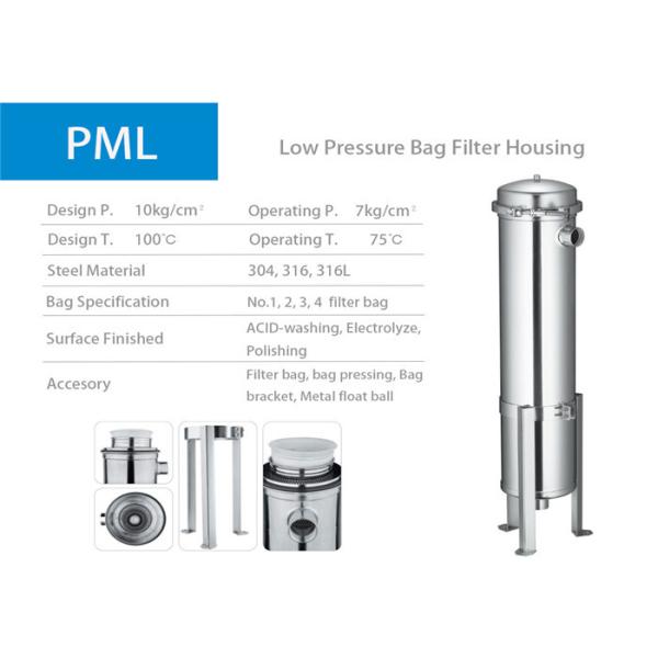 Stainless Steel Liquid Filter Housings Bag Type For Liquid Filtration CE Approved