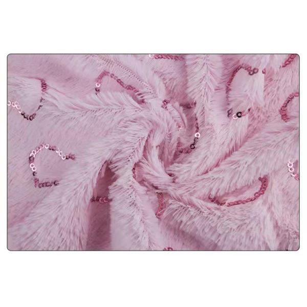 DDP China Supplier Wholesale Shine Poly Embroidered Sequin Fabric Manufacturer Fleece Velvet Fabric