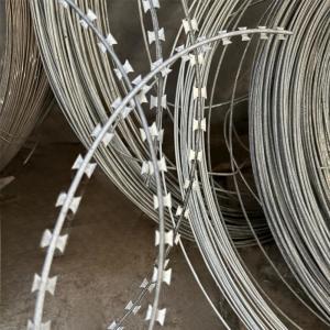 China Hot Dipped Galvanized Cbt65 Bto30 Bto-22 Roll Concertina Double Strand Razor Blade Barbed Wire on sale