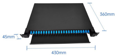 1U SC Fiber Patch Panel 24 Port Pull Out Optical Cable Terminal Box