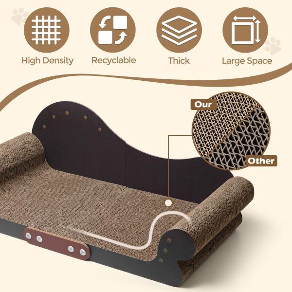Cat Scratching Board Cat Couch Scratcher Cardboard, Durable Scratch Lounge Bed, Long Lasting Scartching Pads