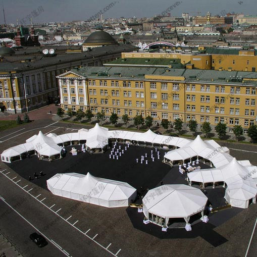 Custom Made Mixed High Peak Wedding Party PVC Tent For 500 Person capacity Event