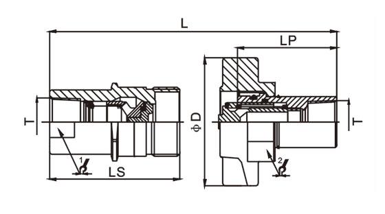 1 Inch Threaded Female Coupling Connect Under Pressure Hydraulic KZE-BB In Brass