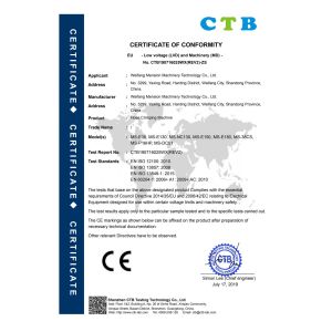 Weifang Mension Machinery Technology Co., Ltd. Certifications