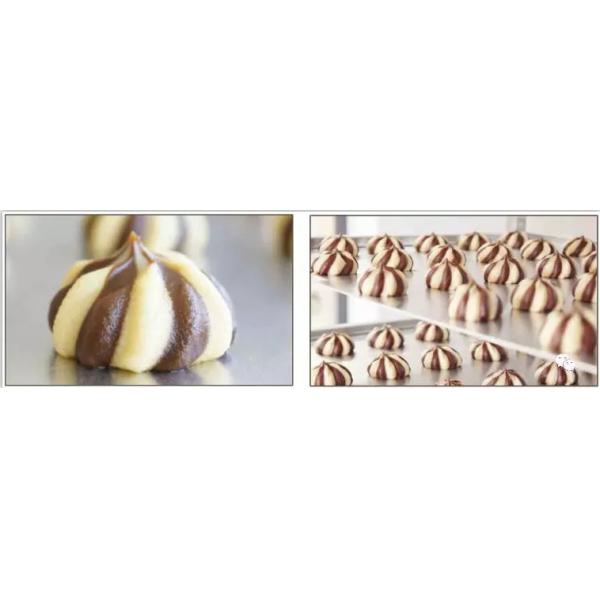 Stainless steel cookie machine with tray produce two color cookies