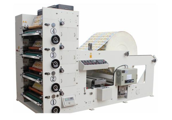 Quality Automatic High Speed 4 Color Flexo Printing Machine 50-60m/min Max width 850mm White for sale