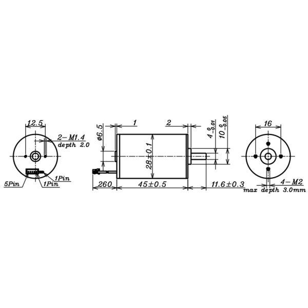 Speed Driver 24 Volt Dc Motor High Torque , Coreless 9000 Rpm Dc Motor