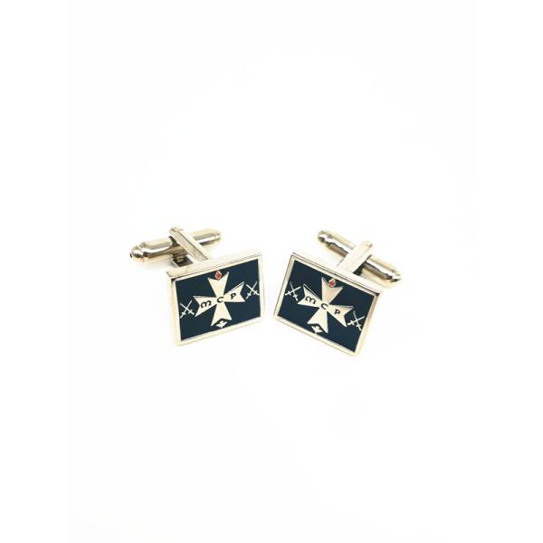 Mens Enamel Cufflinks Customized Size Metal Plating Gold Novelty Cufflinks