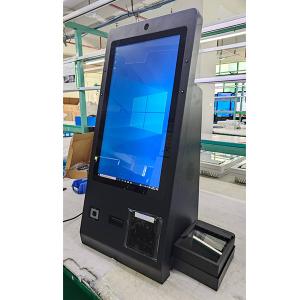 OCR Passport Reader 24 Inch Desktop Hotel Check In Self Service Kiosk with Camera Microphone