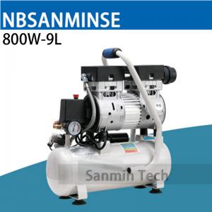 Wholesale 800W - 9L Mini Air Compressor Oilless High Pressure Mute Design Wood Working Home Application AC220V High Quality Sanmin from china suppliers
