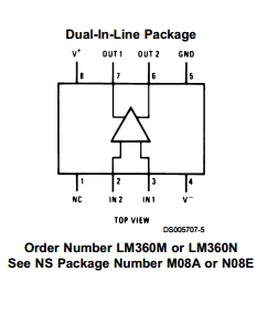 High Speed Differential Comparator Integrated Circuit Chip , Integrated Circuit Components LM360N
