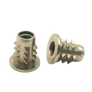 China Threaded Rivet Nut For Wood M10 Zinc Plated Woodproof Thorn Insert on sale