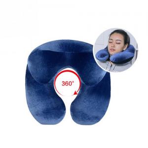 Wholesale Portable Inflatable U Shape Flight PVC Flocking Travel Pillow Neck Blow Up Cushion from china suppliers