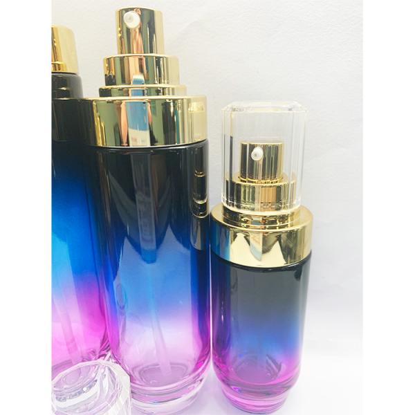 40ml Pump Bottle Glass Cosmetic Packaging Gradient Purple Color