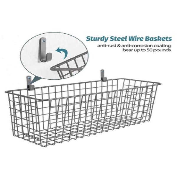 500mm Length 300mm Width Wall Mounted Wire Storage Baskets For Kitchen