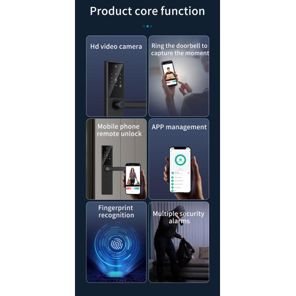 Handle Smart Door Lock 6068mortise Fingerprint Camera Lock