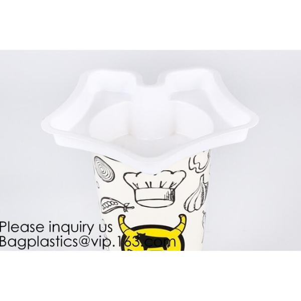 Flower Shaped 330ml PP Plastic Snack Plate With Cup Holder,Disposable PS Plastic Cup Top Snack Tray,Snack Cup With Straw