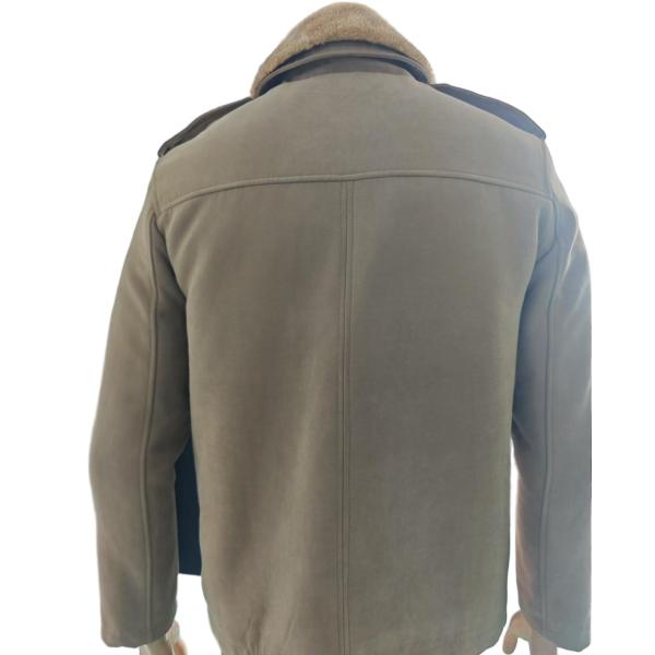 Khaki Military Style Faux Fur Collar Thickened Jacket Customizable Fabric Military Jacket for Winter Cold Weather