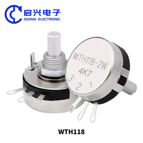 Quality WTH118-2W 100k Dual Gang Potentiometer With Switch Carbon Linear Variable Turn for sale