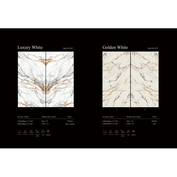 White Clay Quartz Sintered Stone Slab 1200x2400mm