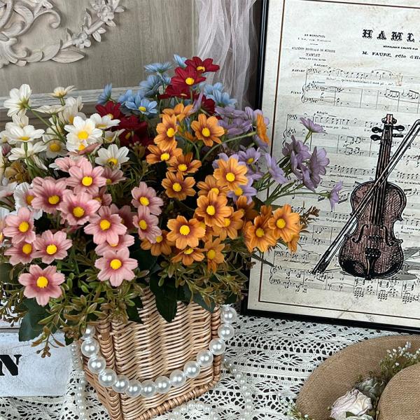 Small wildflowers, fake flowers, simulated flower bouquets, handmade flowers for weddings, artificial silk flowers, wedding scenery decoration, floor