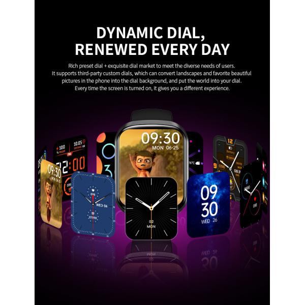 HW23 Smartwatch Custom 250mAH Password Lock Screen Pressure Dial Switch