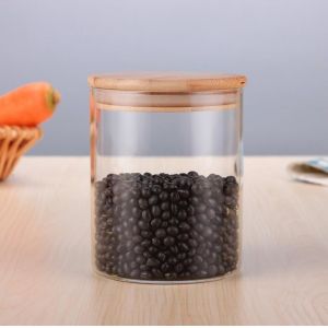 Wholesale storage glass jar,heat-resistant glass jar, borosilicate glass jar with bamboo lid from china suppliers